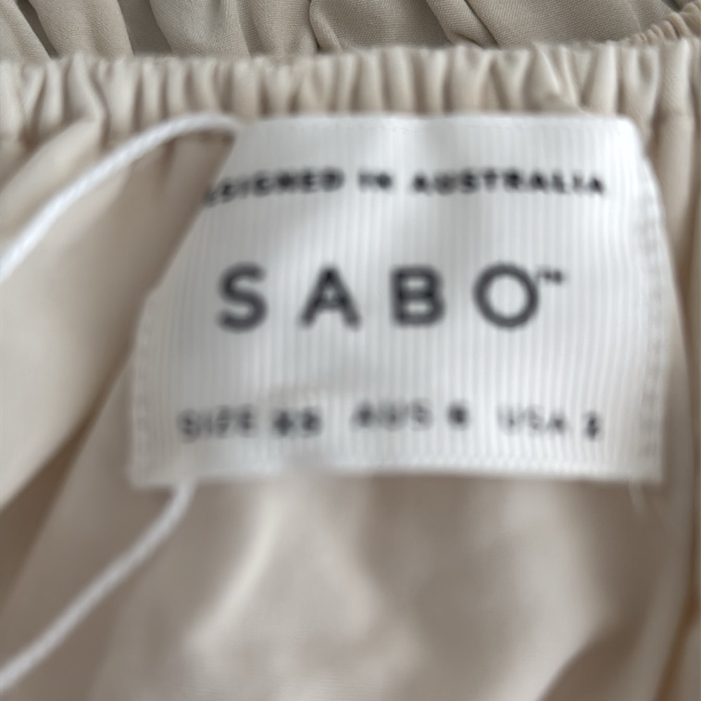 SABO‎ Cream Ivory Puff Sleeve Mini Dress XS Sun Sundress Boho Country Concert - Picture 7 of 9